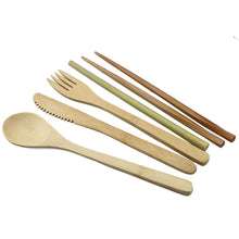 Load image into Gallery viewer, 7-Piece Wooden Flatware Cutlery Set Bamboo