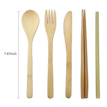 Load image into Gallery viewer, 7-Piece Wooden Flatware Cutlery Set Bamboo