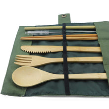 Load image into Gallery viewer, 7-Piece Wooden Flatware Cutlery Set Bamboo