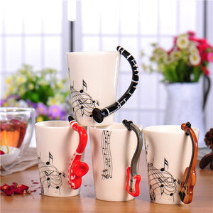 Guitar Ceramic Cup Personality Music